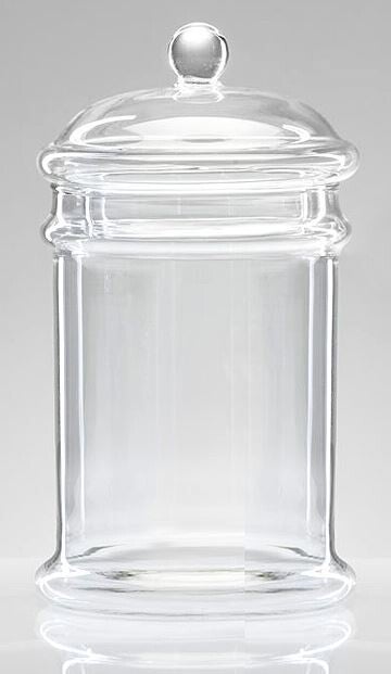 Bonbonnière en verre fin avec couvercle 18cm