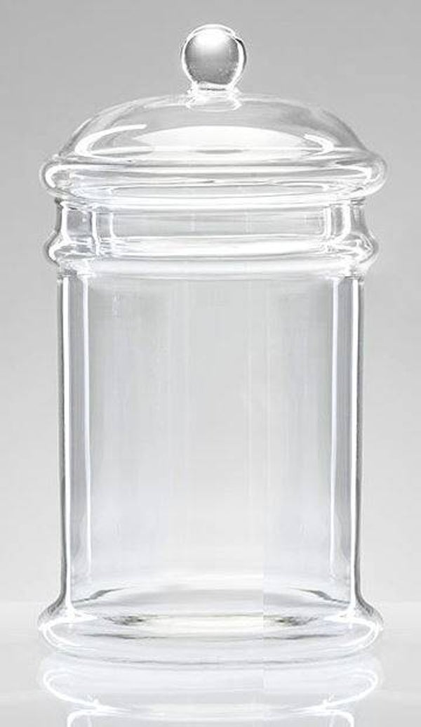 Bonbonnière en verre fin avec couvercle 18cm