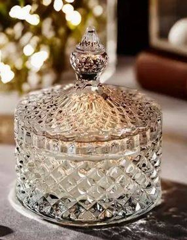 Pot en verre avec couvercle 10,5x8,5cm