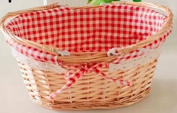 Panier en osier style vintage   14x25,5x33cm