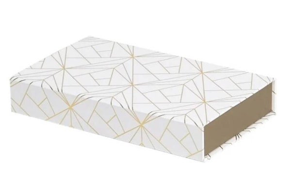 Boîte rectangulaire "Exception" remplie avec assortiment de chocolats  150gr  20,5x12,5x3,5cm