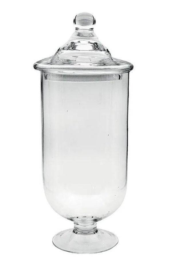 Bonbonnière sur pied  en verre 15x15x40cm