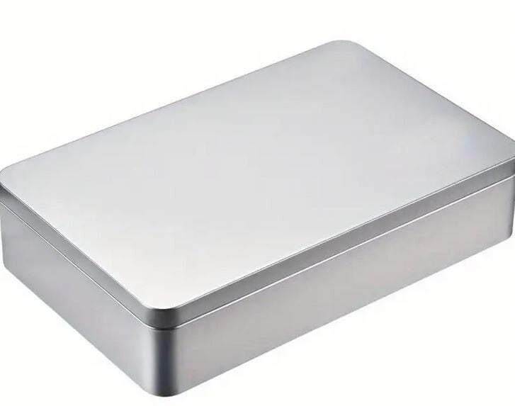 Boîte en fer blanc rectangulaire vide pour tablette de chocolat   10x18x7cm