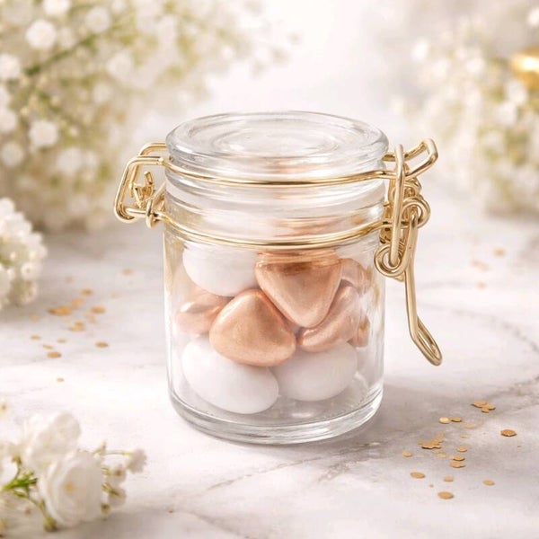 Confiturier à dragées fermeture métal or  6x4,5cm