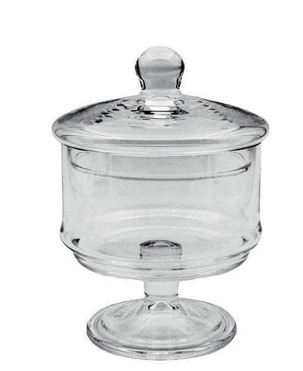 Bonbonnière en verre avec couvercle 12x12x16cm
