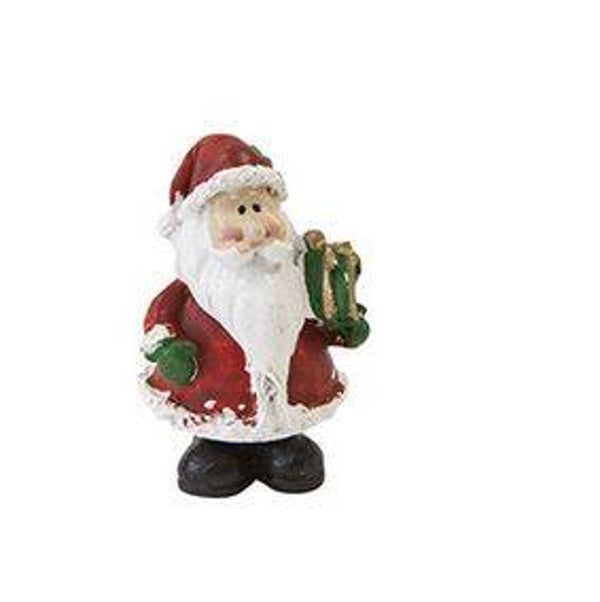 Père Noël avec cadeau en résine   5x3cm