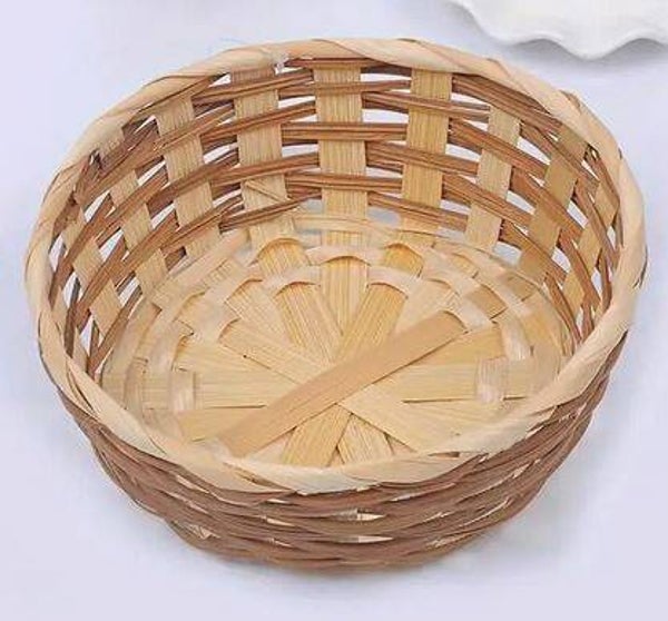 Panier tissé en bambou rond    17x6cm