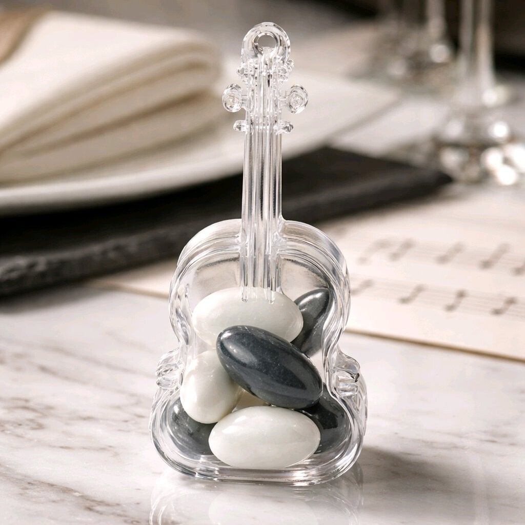 Guitare ou violon pour dragées transparent