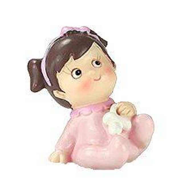 Figurine Bébé Fille avec tétine en résine