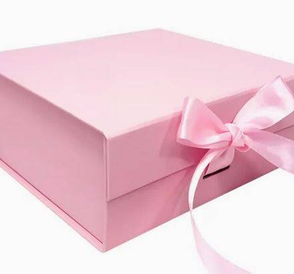 Petit coffre rose avec noeud   7x17x23cm