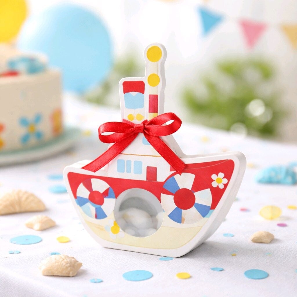 Petit bateau pour dragées  11x11x3,5cm    par lot de 6