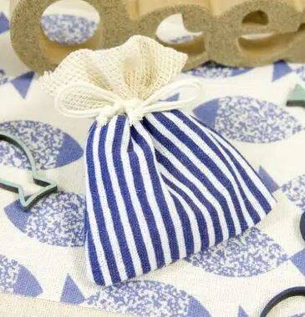 Sac à Dragées Rayures   10x8cm   par lot de 4