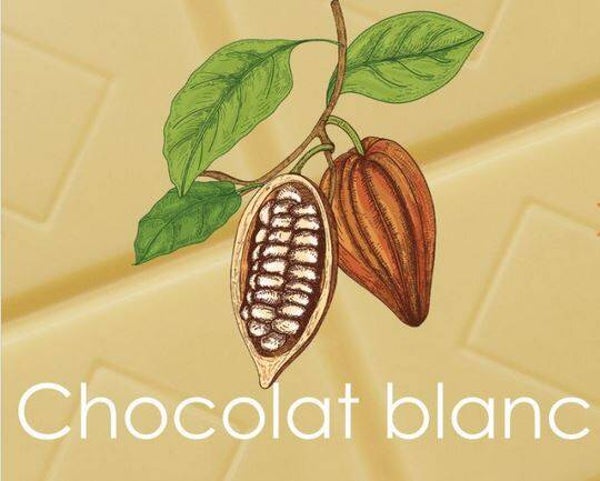 Tablette chocolat blanc 80gr par lot de 5
