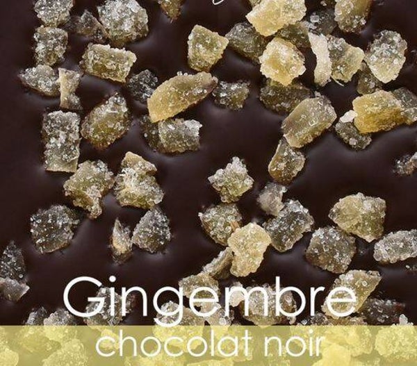Tablette chocolat noir gingembre 100gr par lot de 5
