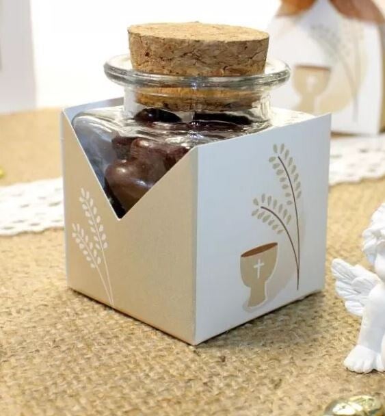 Contenant en verre + calice épi 4x4x6cm