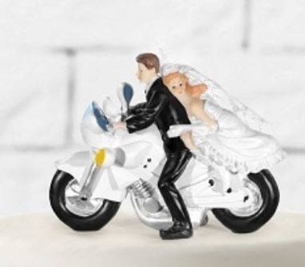 Figurine "Mariage moto" en résine