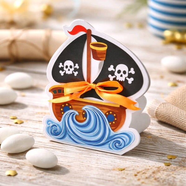 Bateau de pirate  pour dragées 9,5x8,5x4,5cm   par lot de 10