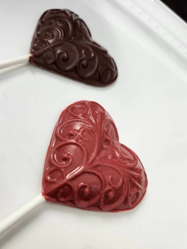 Sugar-Free Decorative Chocolate Heart on a stick