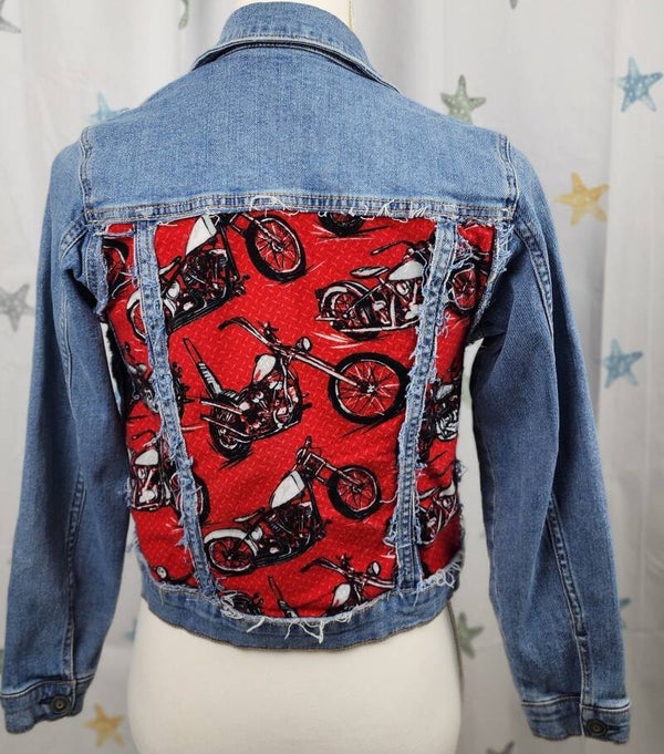 Denim jacket - motorcycle- Youth size 10/12