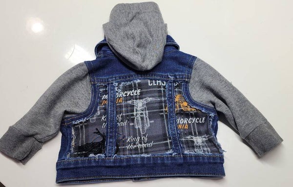 Infant denim jacket - motorcycle - size 3 mos