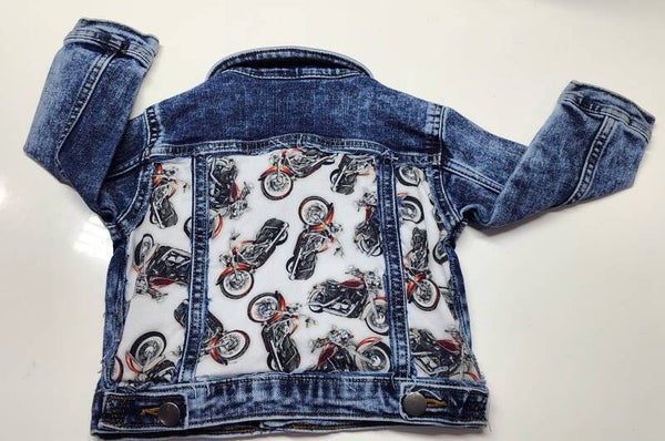 Infant denim jacket - motorcycle - size 12 mos