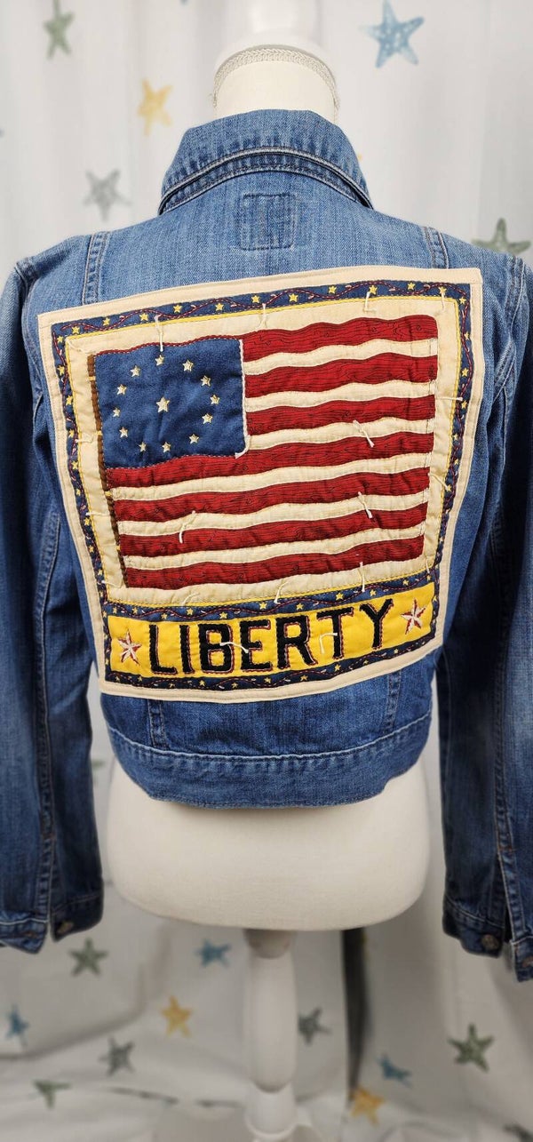 Liberty / flag denim jacket - women’s size M