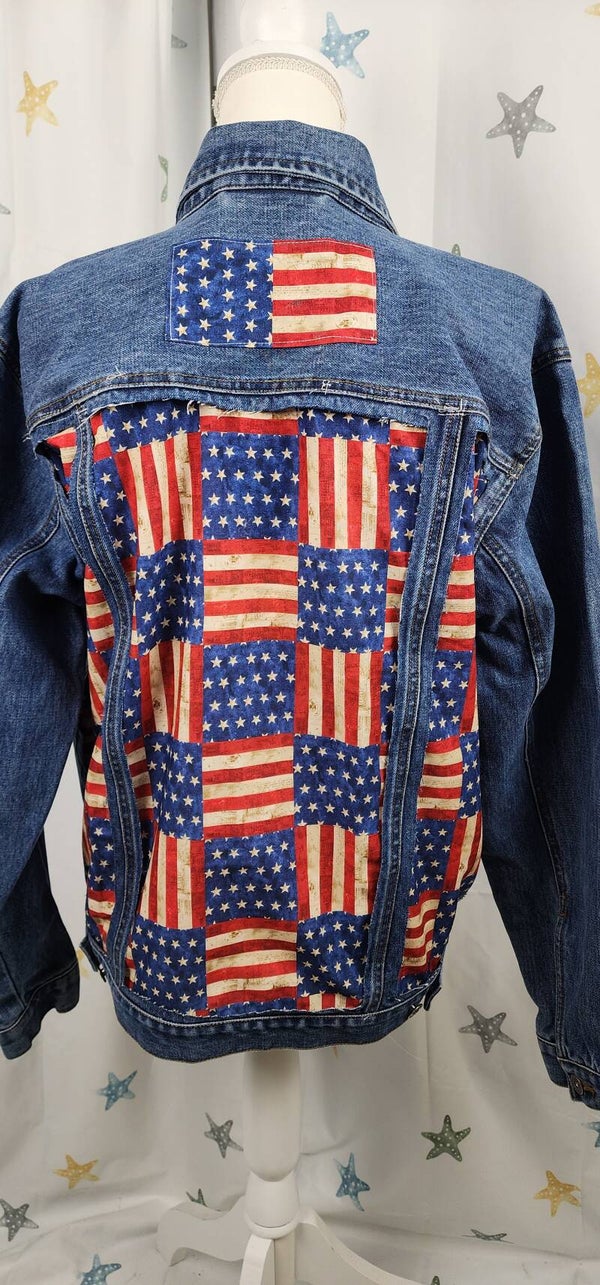 Men’s denim jacket - flag - size small