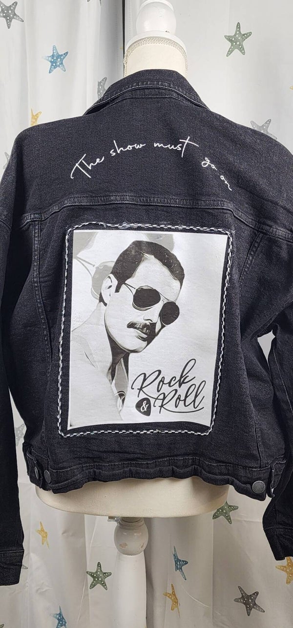 Denim jacket - rock & roll - size L/XL