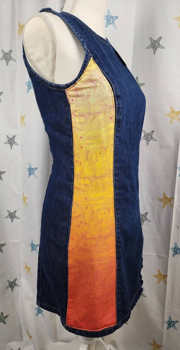 Denim dress - yellow- size small