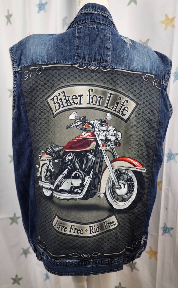 Denim vest - biker- size XL