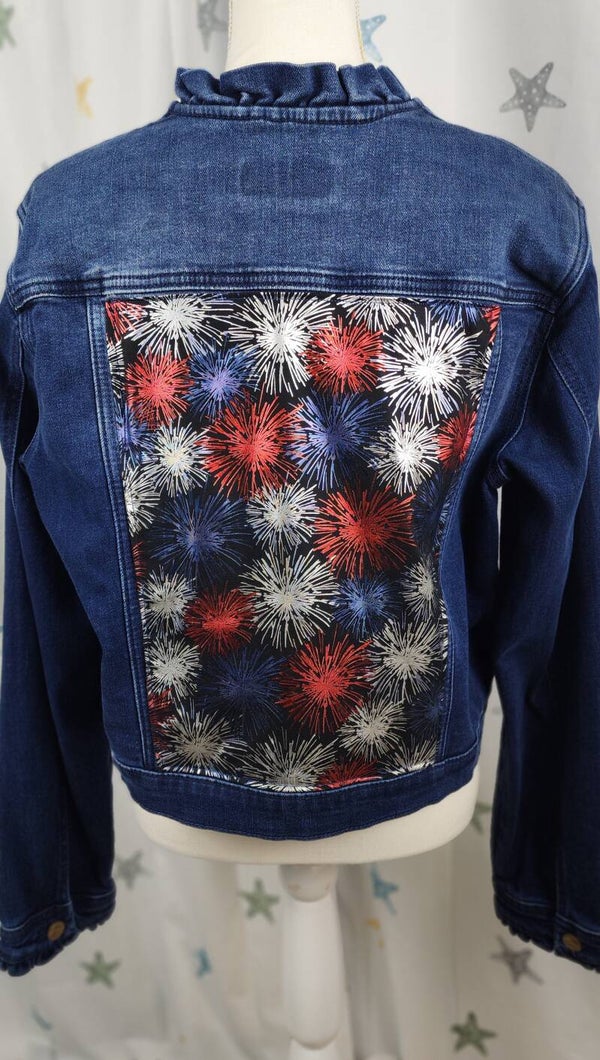 Denim jacket - fireworks - Size XL