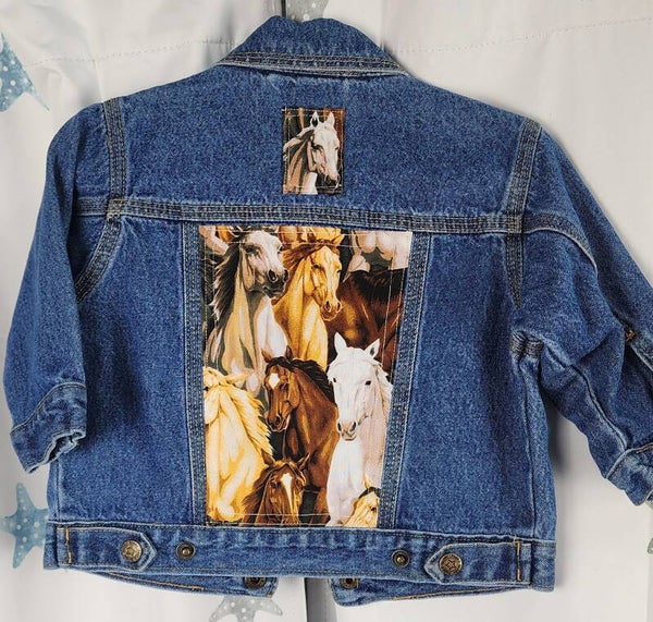 Infant denim jacket - horses - 12 mos