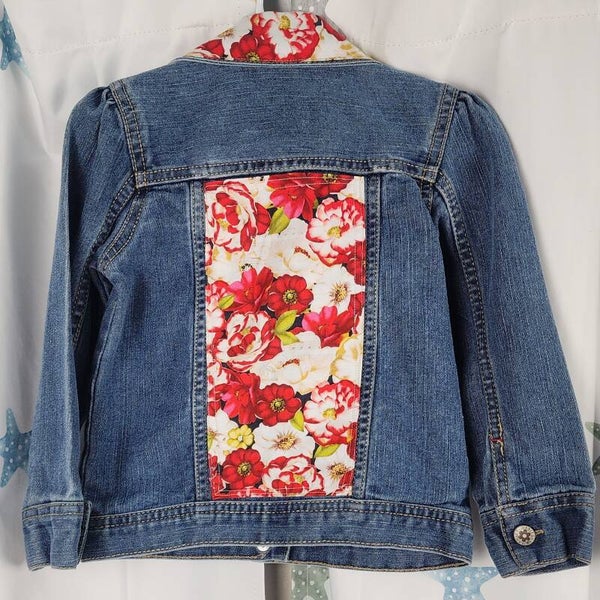 Toddler denim jacket - floral -size 3T