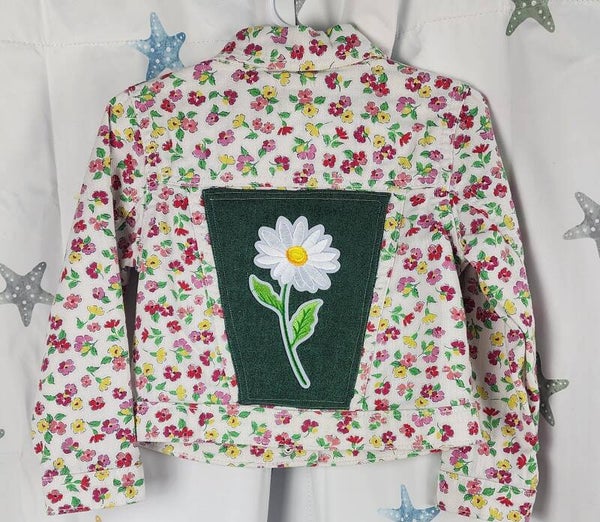Toddler Floral denim jacket size 3T