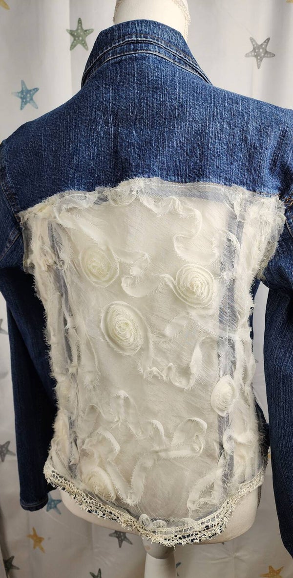 Denim jacket - off white - size Med