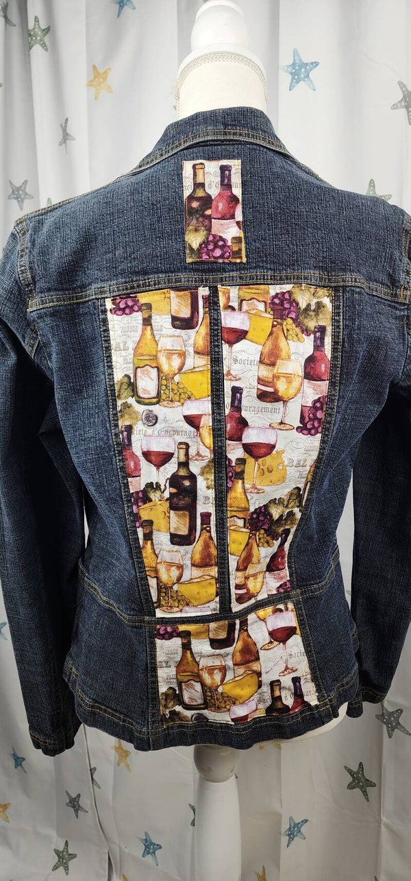 Denim jacket - wine - size L
