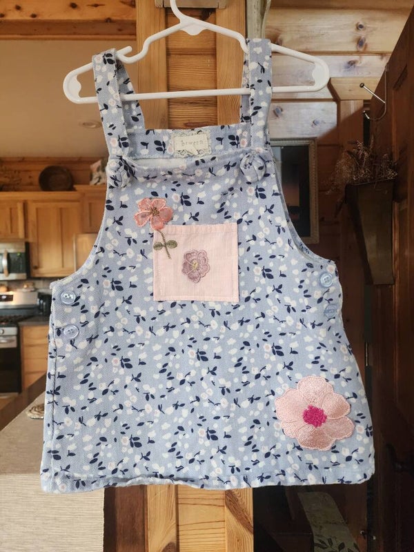 5T Upcycled girls denim dress