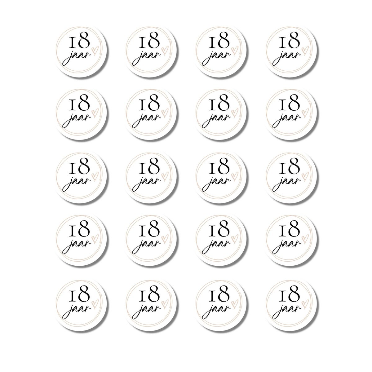 Stickers | 18 jaar | 20 Stuks | Memories Are Timeless I M.A.T.