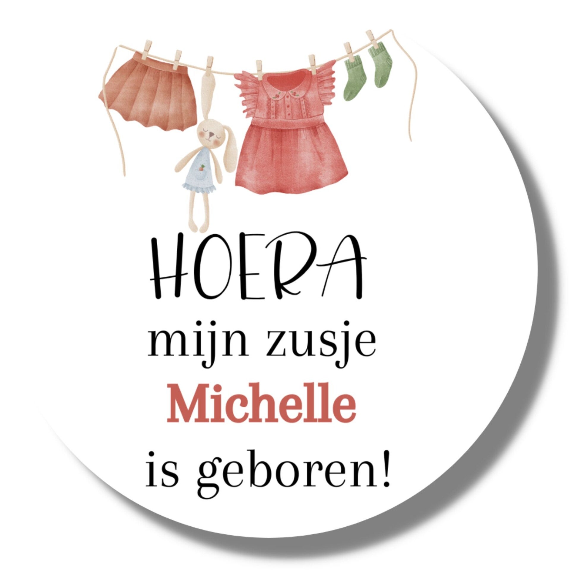 Gepersonaliseerde Stickers | Zusje Geboren | Naam