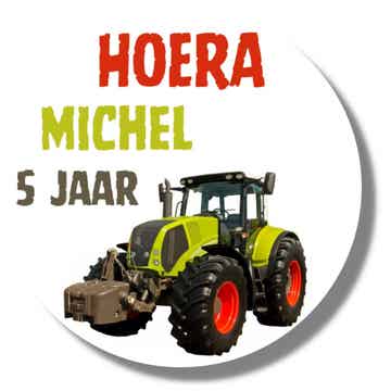 Gepersonaliseerde Stickers | Tractor | Naam en leeftijd van de jarige