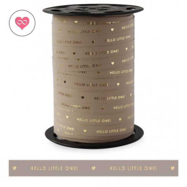 Krullint | Cadeaulint | Taupe Goud Paperlook | Hello Little One