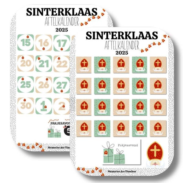Sinterklaas Aftelkalender 2025 | Met Stickers | Aftellen naar Pakjesavond