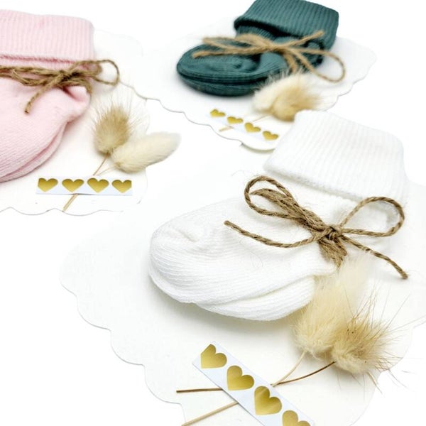 Cadeautje | Geboorte | Sokjes met droogbloemen