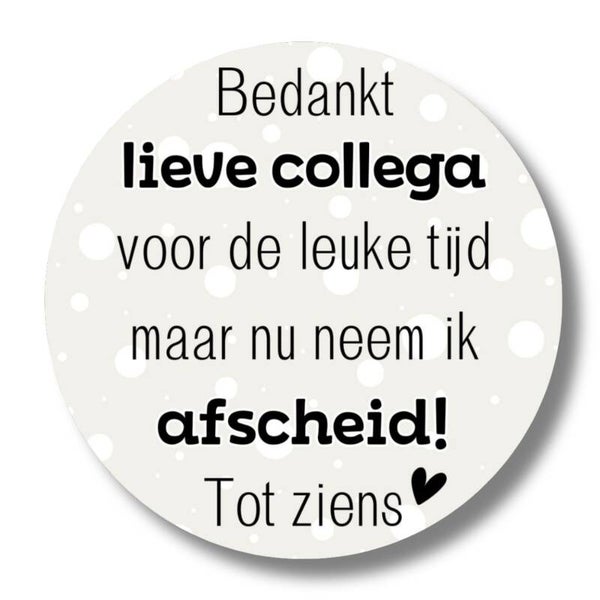Stickers | Bedankt Lieve Collega | Dots | 20 stuks