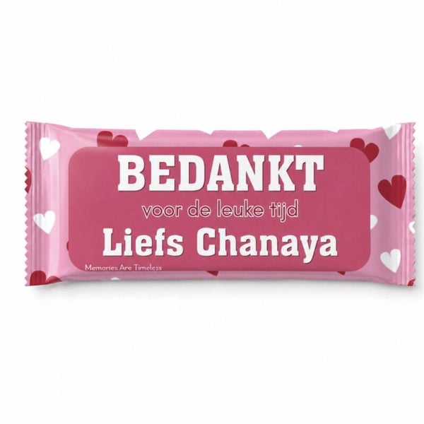 Cadeautje Juf | Bedankt voor de leuke tijd chocolade | Gepersonaliseerd