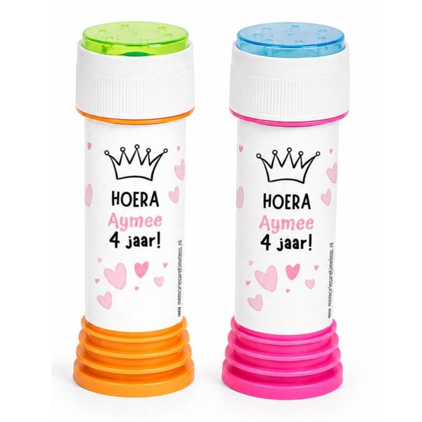 Traktatie | Bellenblaas Traktatie | Gepersonaliseerd | Prinses
