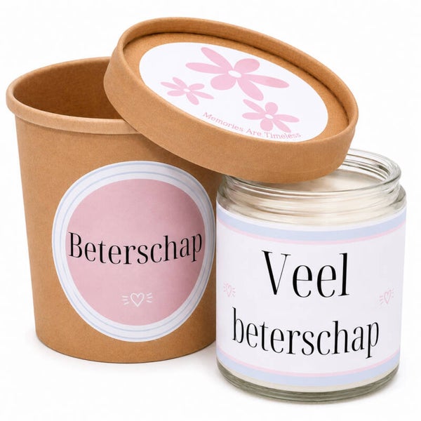 Beterschap Cadeau | Potje met Bolsius Kaars | 50 Branduren