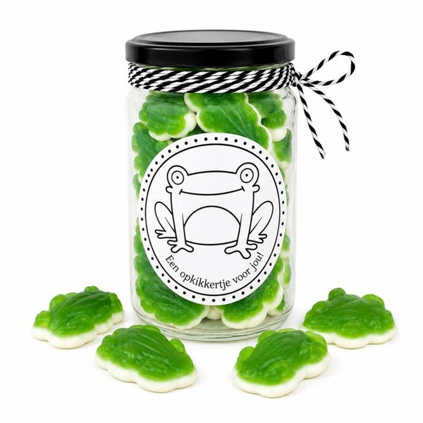 Beterschap Opkikkertje Cadeau | Glazen Pot Met Haribo Kikkertjes