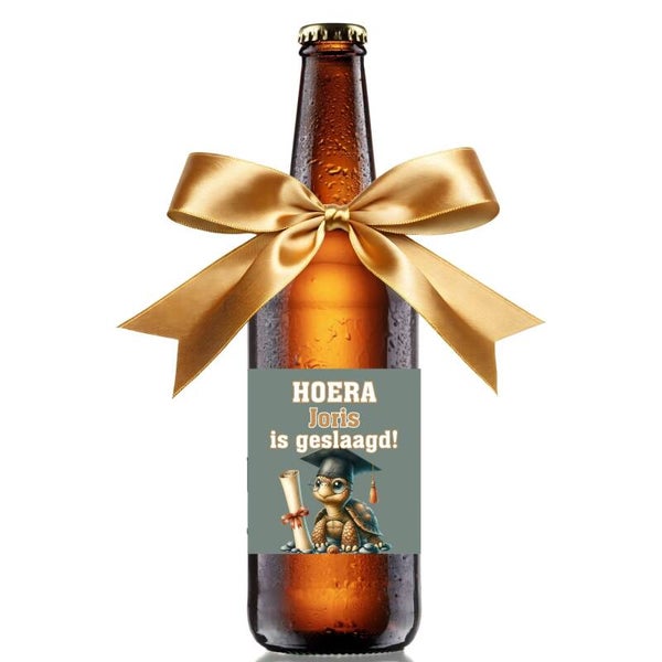Geslaagd Biercadeau Met Naam | Bierfles Met Bieretiket