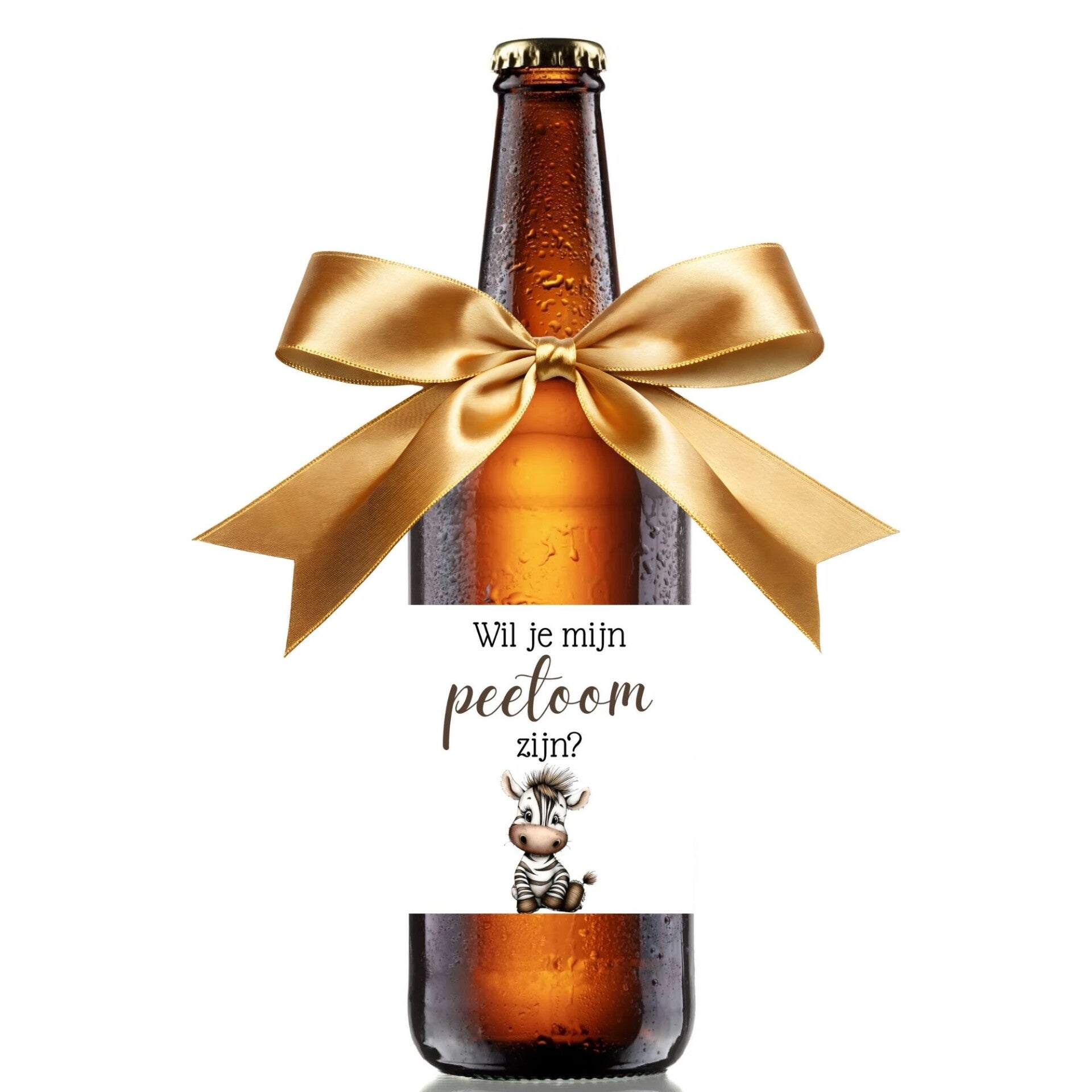 Wil je mijn peetoom zijn? | Zebra | Bier Cadeau